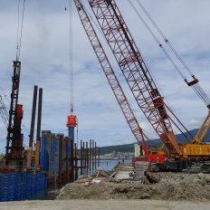 Pile Driving Works using Diesel Hammer